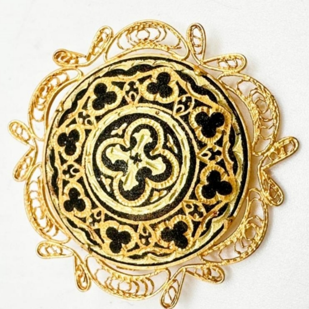 Large Damascene Brooch